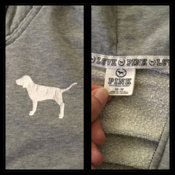 🚫SOLD🚫 Gray VS PINK zip up hoodie with animal - Picture 3 of 3