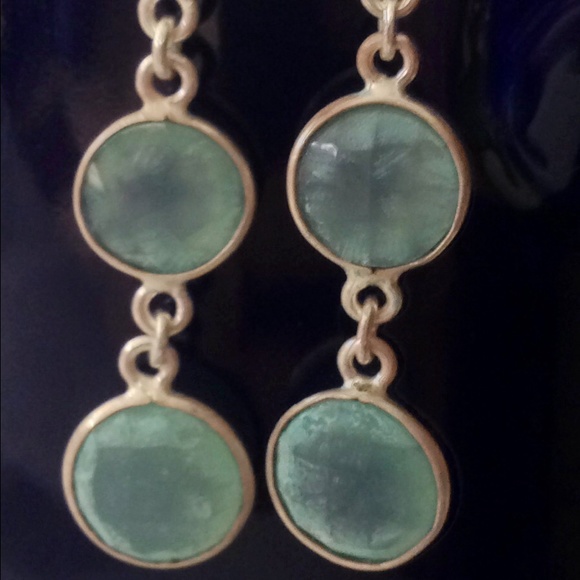 💯% 925 sterling silver blue chalcedony earrings💙 - Picture 4 of 4