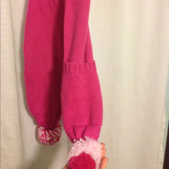 Pink raccoon scarf