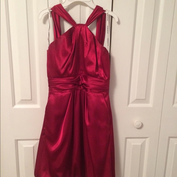 Beautiful crimson red dress from David's Bridal
