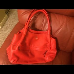 Kate Spade red leather satchel