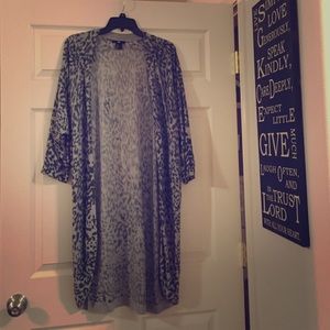 Cheetah print long cardigan