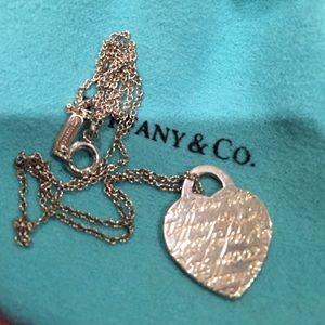 Tiffany & Co. Heart with writing necklace
