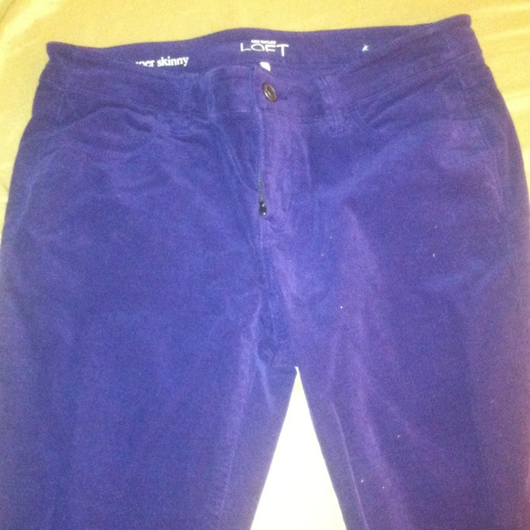 Purple skinny corduroys Ann Taylor