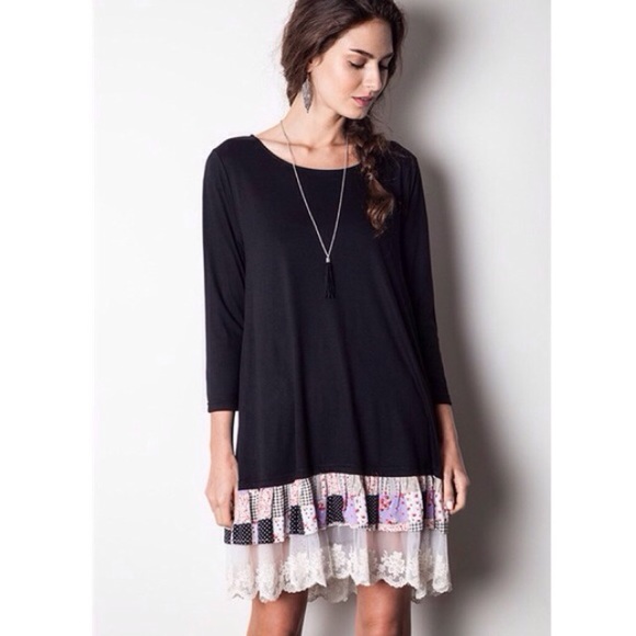 Bare Anthology Tops - LAST ONE "The Flirt" Lace Hem Tunic Dress