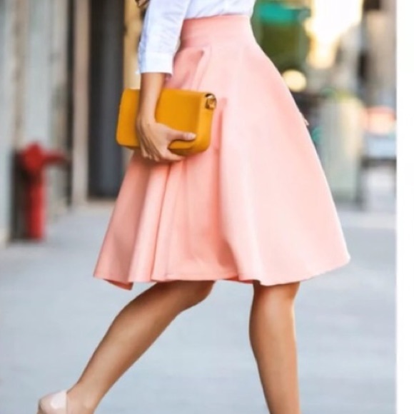 ASOS Dresses & Skirts - ASOS Peach Scuba Midi Skirt