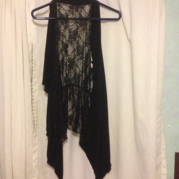 Black floral vest