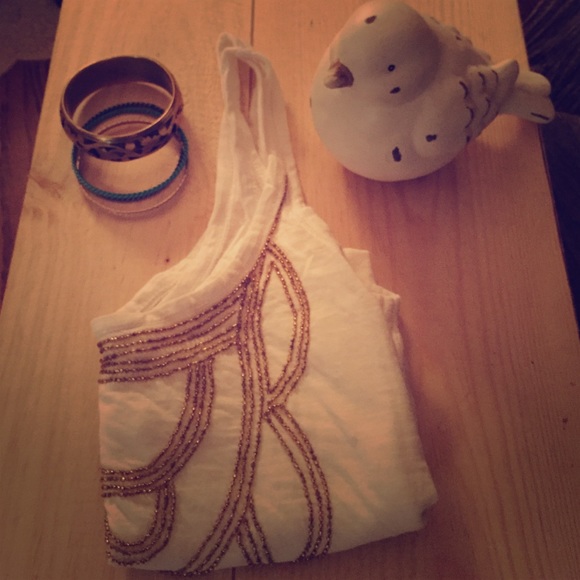 Armani Exchange boho style white tank