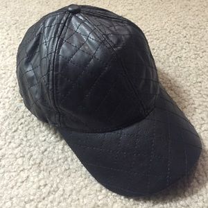 Black leather ball cap!