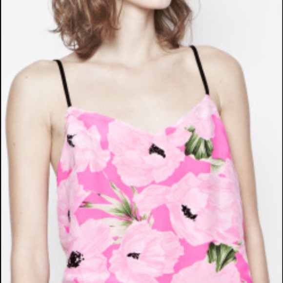 French Connection Pink Poppy Silk Tank