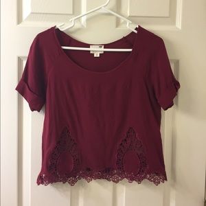 LA Hearts Lace Accent Top