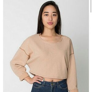 American Apparel Herringbone Cropped Easy Sweater