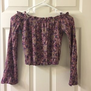 *SOLD* LA Hearts Off the Shoulder Long Sleeve