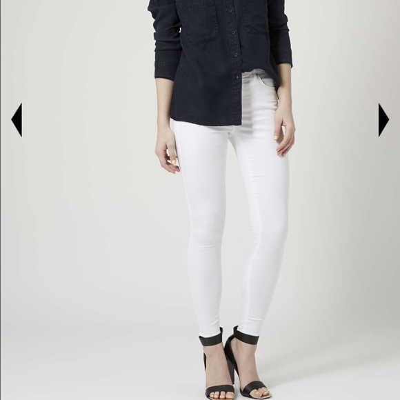 New Topshop Leigh Jeans 24 X 32 white