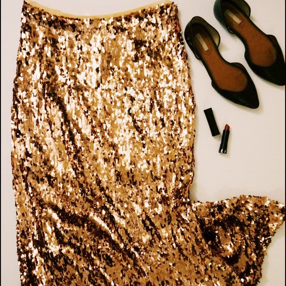 Free People Sequins Mermaid Maxi Skirt