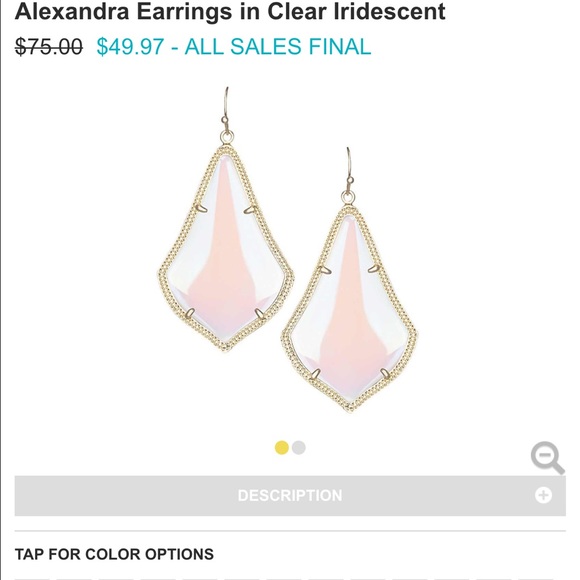 Clear iridescent Kendra Scott Earrings