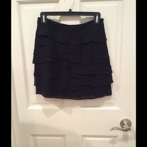 Club Monaco Black Ruffle Mini Skirt