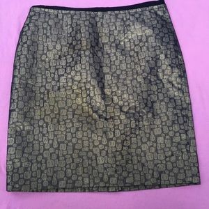 Loft Metallic black & gold skirt
