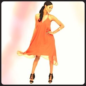 Chiffon Overlay Sharkbite Dress