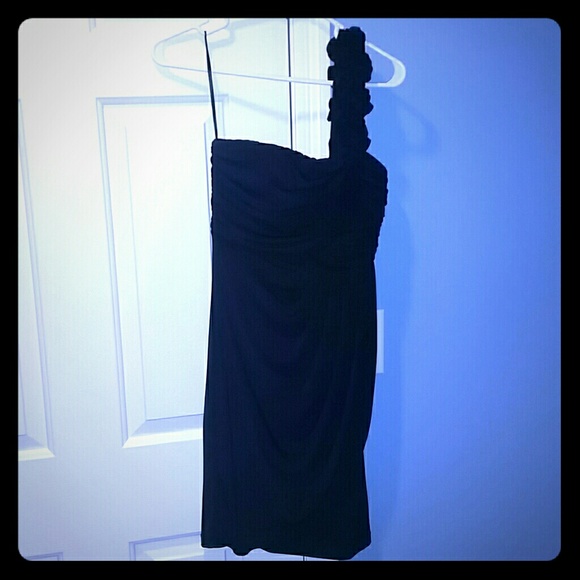 Navy single shoulder Simi dress