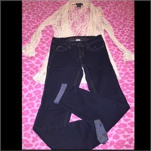 Dark wash skinny jeans