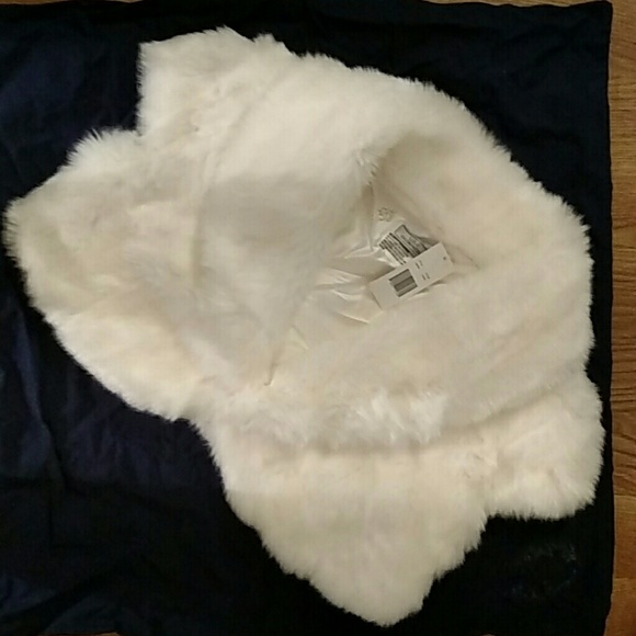 Faux white rabbit bolero