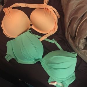 2 Victoria's Secret push-up bikini tops
