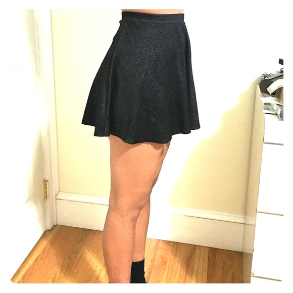 Black with glitter skater skirt