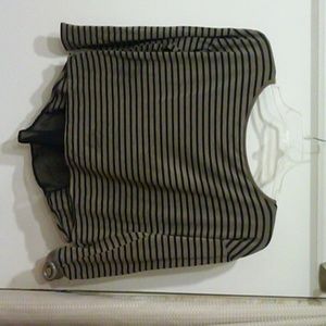 Striped bron and black shirt