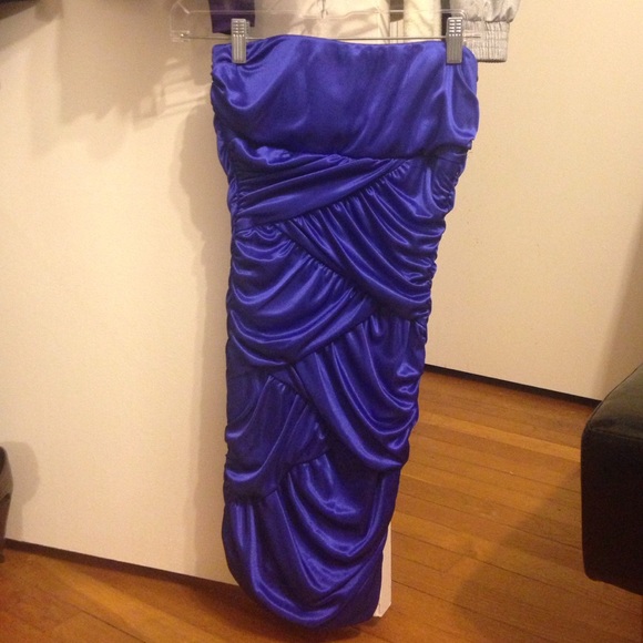 Strapless Blue Homecoming Dress