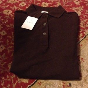 J Crew dark brown classic pique shirt