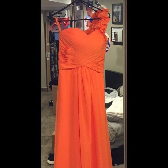 Chiffon floor length dress.