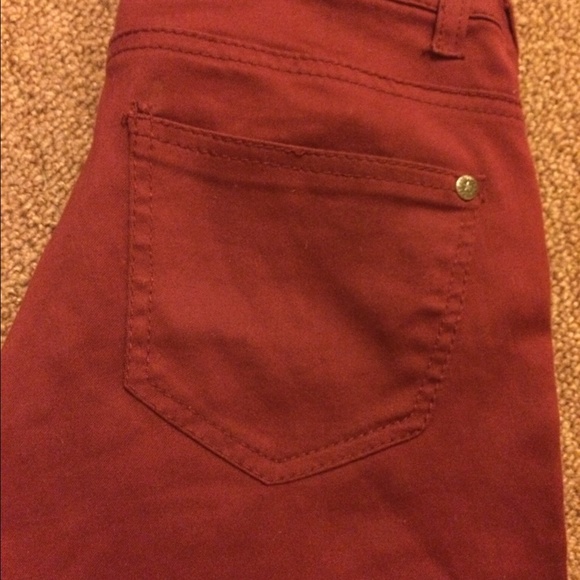 Burgundy skinny jeans