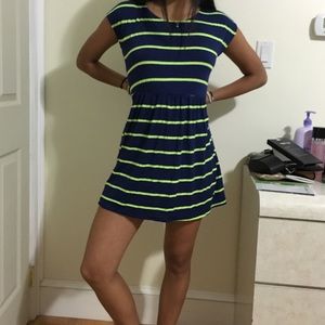 Green striped dress
