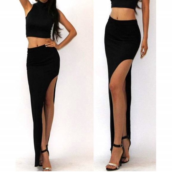 Black maxi skirt.