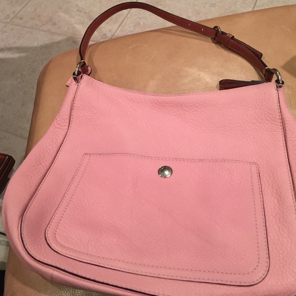 Pink soft pebble leather hand bag NWOT
