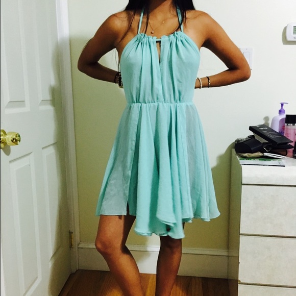 Aqua blue dress