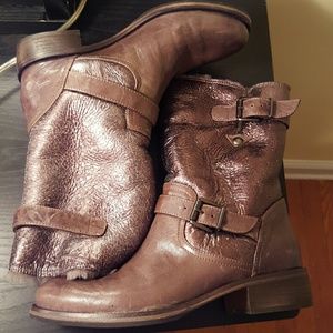 Foiled Leather Brown Boot