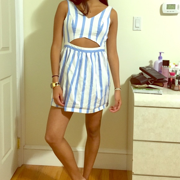 Striped blue dress