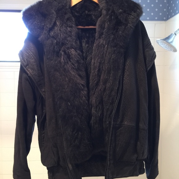 Andrew Marc Leather/Opossum 3 in 1 Jacket - Picture 1 of 4