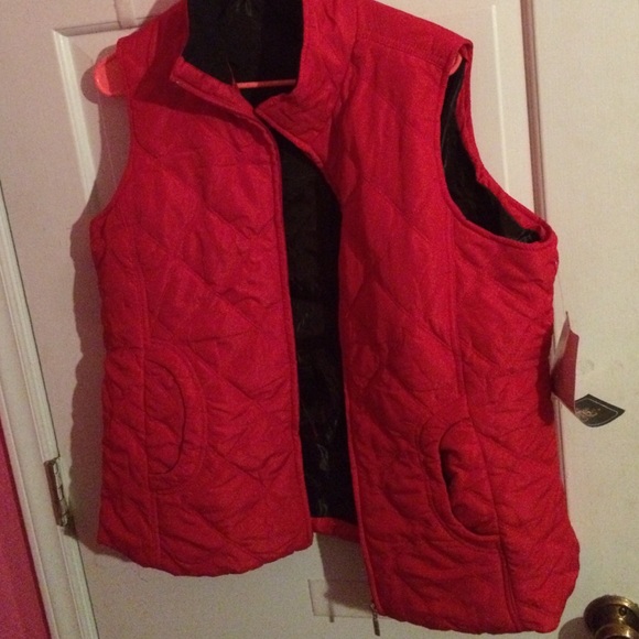 Red puffy vest