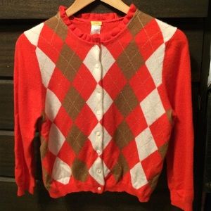 Orange Argyle Cardigan