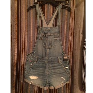 Short jean overalls