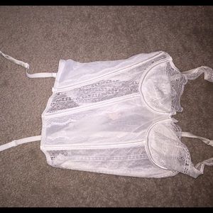 White lace bustier