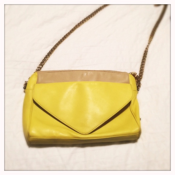 Pour La Victoire Lemon and Nude Convertible Clutch - Picture 1 of 4