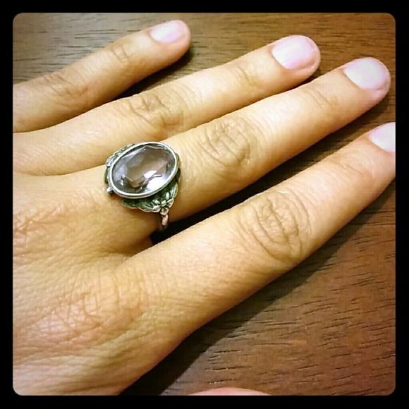 Antique Sterling Silver & Amethyst Women's Ring