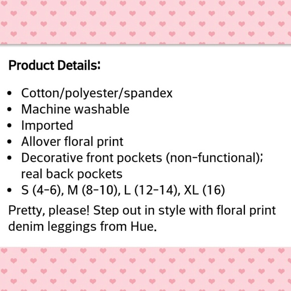 Hue Large Floral Jeggings - Picture 2 of 2