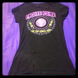 Black mma fight girl shirt