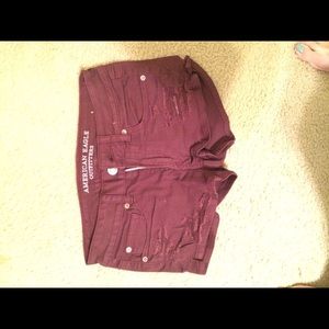 American Eagle Burgundy Shorts; 4