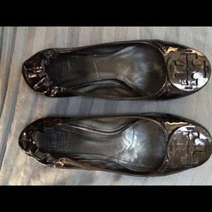 Tory Burch black patent leather flats, 8.5